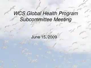 WCS Global Health Program Subcommittee Meeting
