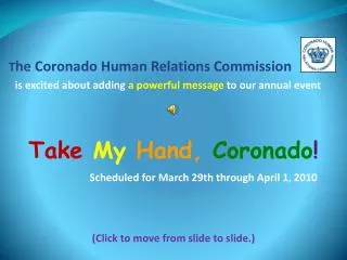 T he Coronado Human Relations Commission