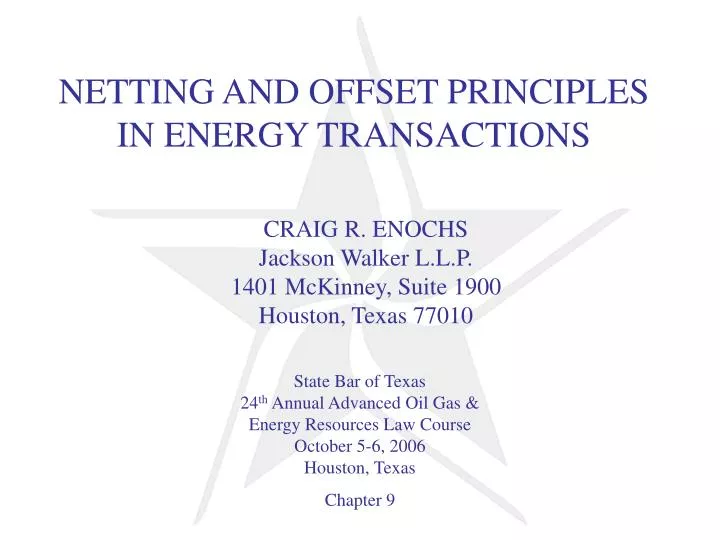 netting and offset principles in energy transactions