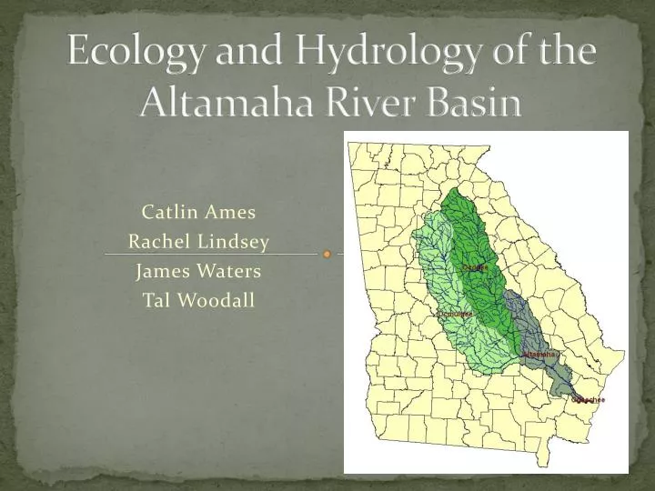 ecology and hydrology of the altamaha river basin