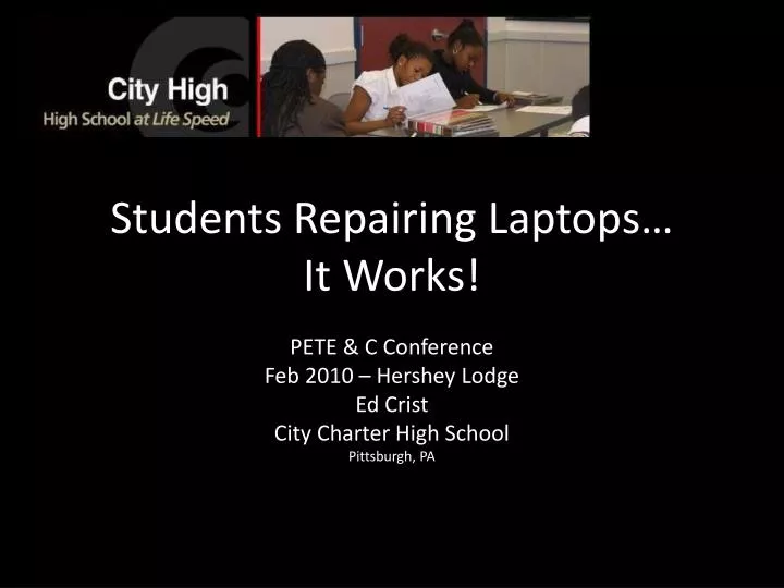 students repairing laptops it works