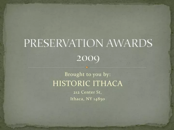 preservation awards 2009