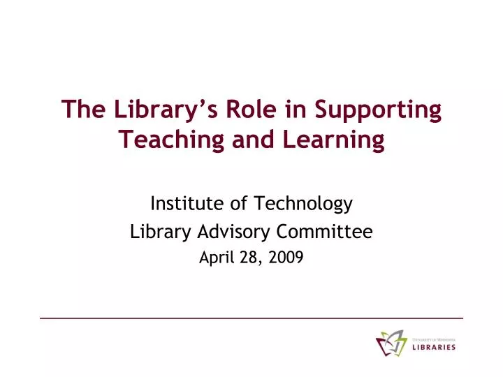 the library s role in supporting teaching and learning