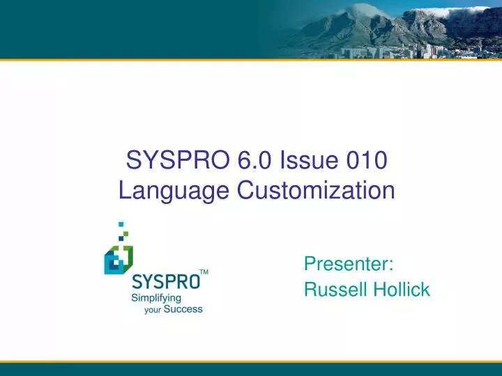 syspro 6 0 issue 010 language customization