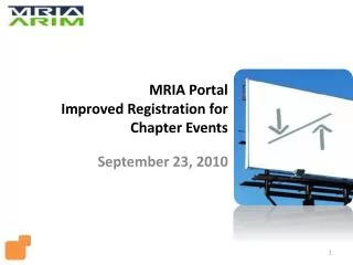 MRIA Portal Improved Registration for Chapter Events