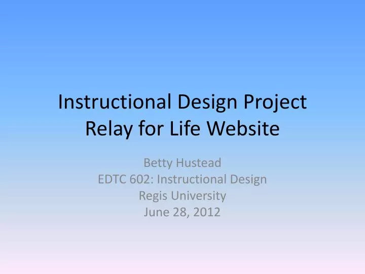 instructional design project relay for life website