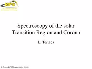 Spectroscopy of the solar Transition Region and Corona