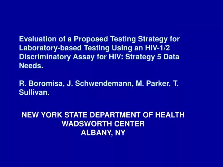 new york state department of health wadsworth center albany ny