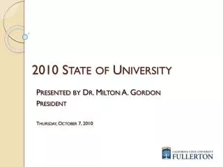 2010 State of University