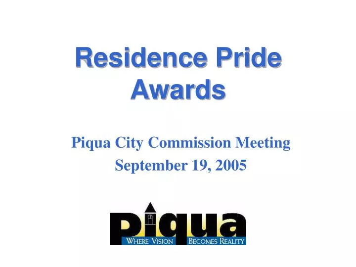residence pride awards