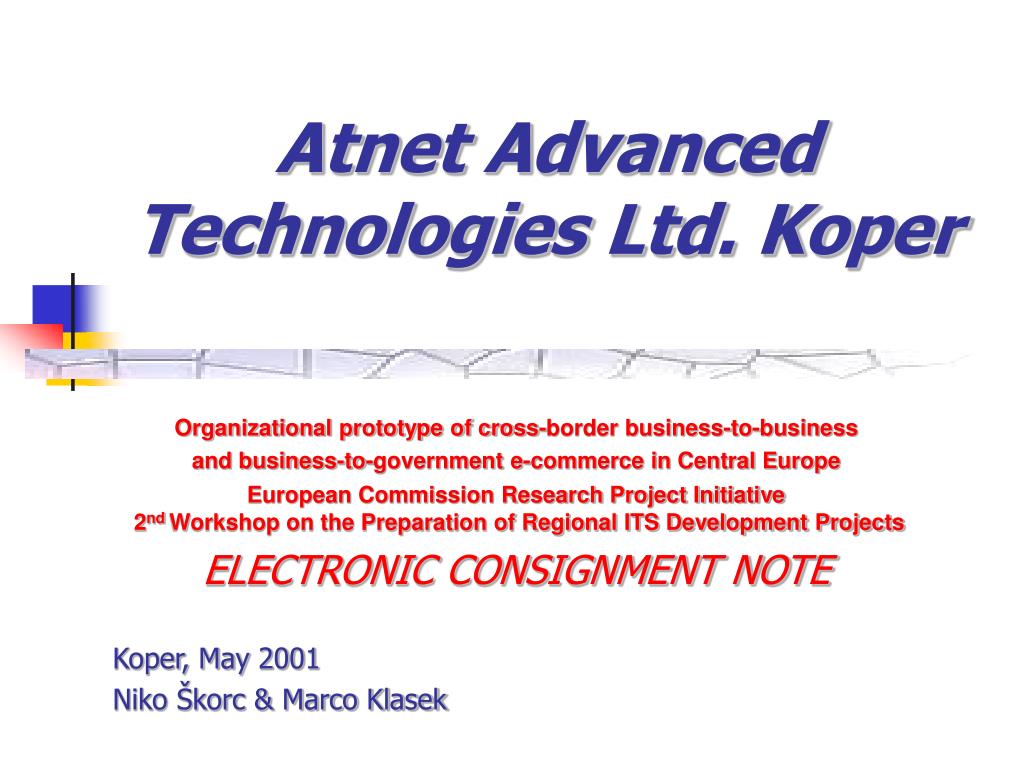Atnet Advanced Technologies Ltd. Koper - slide 1