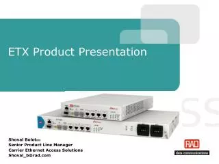 ETX Product Presentation