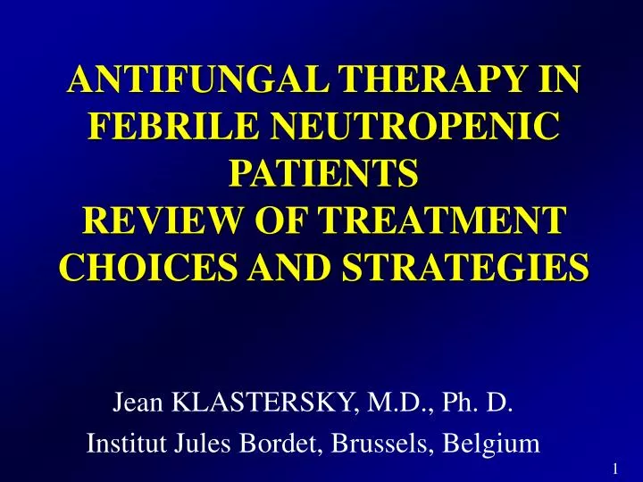 antifungal therapy in febrile neutropenic patients review of treatment choices and strategies
