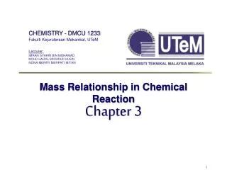 Mass Relationship in Chemical Reaction