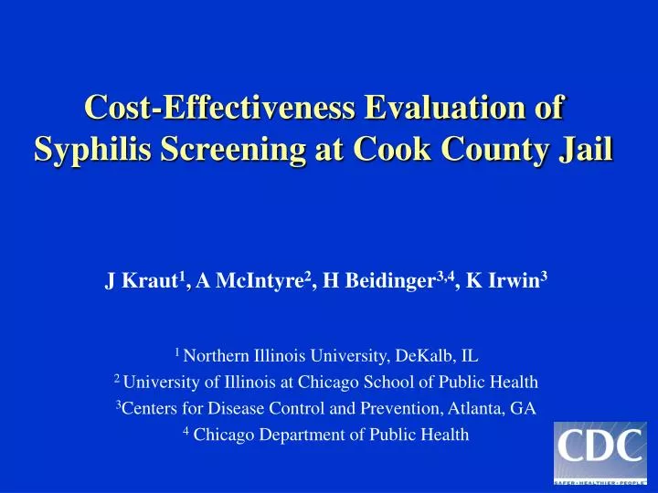 cost effectiveness evaluation of syphilis screening at cook county jail