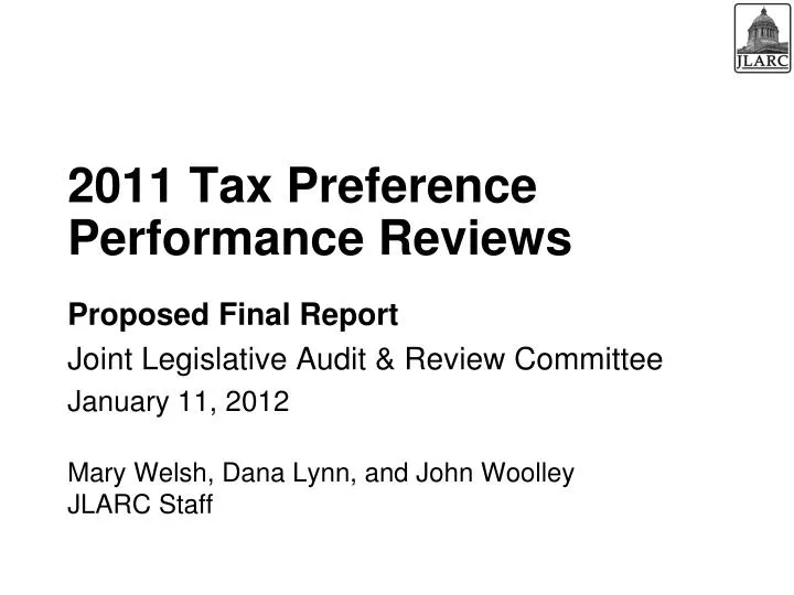 2011 tax preference performance reviews