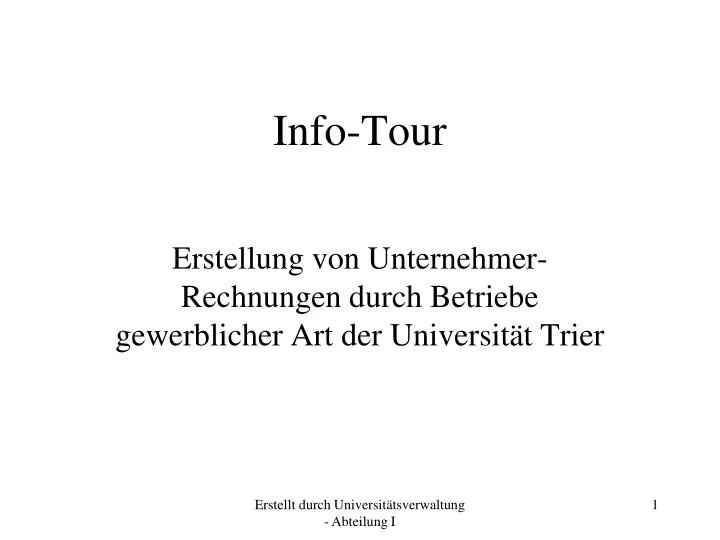 info tour