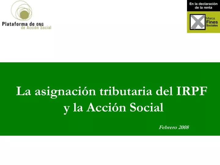 la asignaci n tributaria del irpf y la acci n social