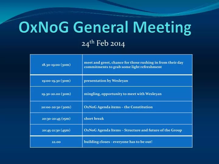 oxnog general meeting