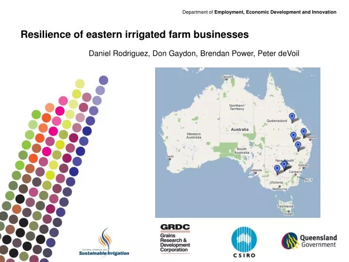 resilience of eastern irrigated farm businesses