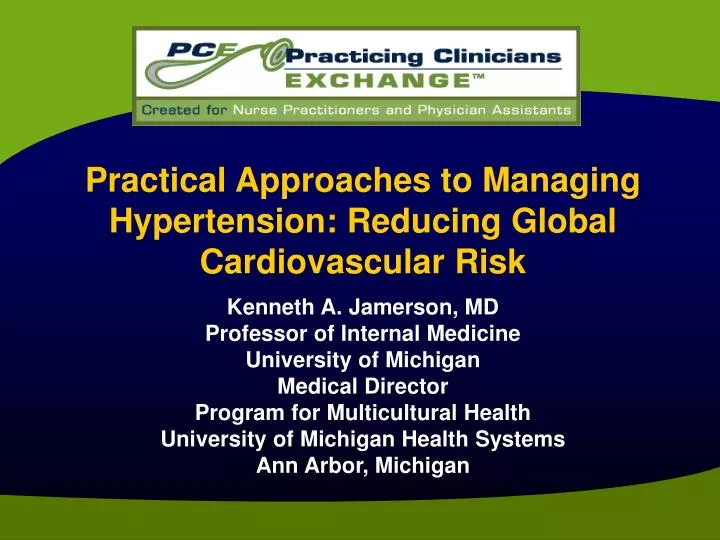 practical approaches to managing hypertension reducing global cardiovascular risk