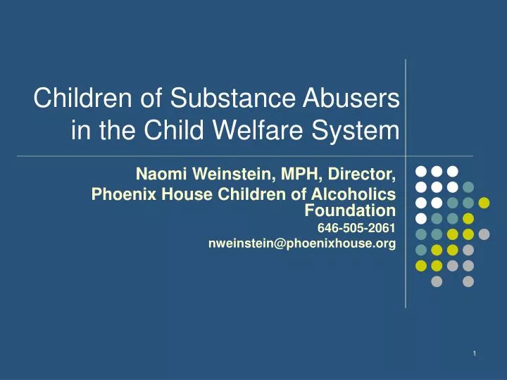 children of substance abusers in the child welfare system