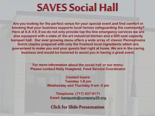 SAVES Social Hall