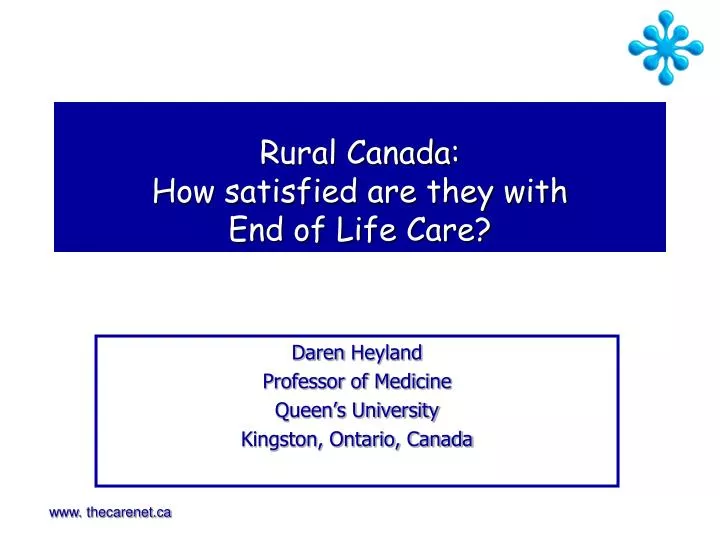 rural canada how satisfied are they with end of life care