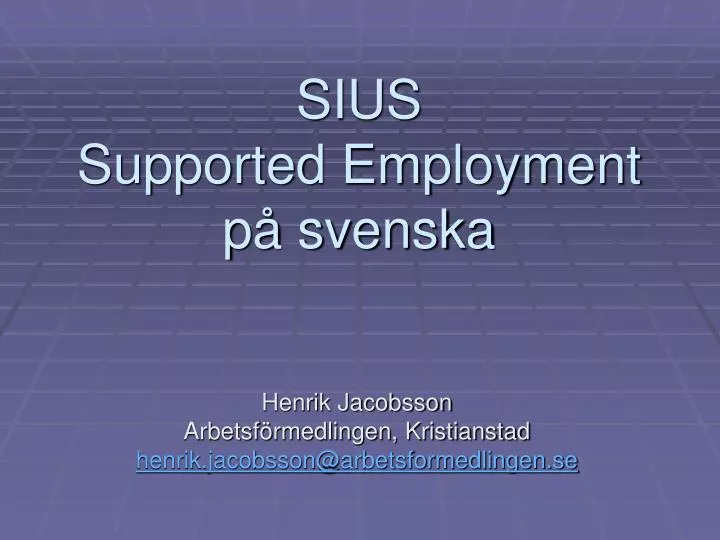 sius supported employment p svenska