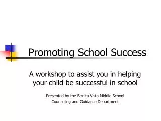 Promoting School Success
