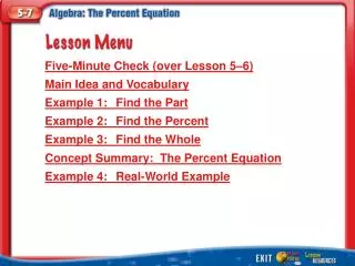 lesson menu