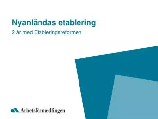 nyanl ndas etablering