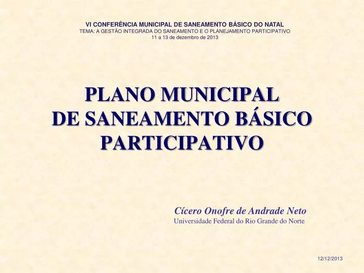 plano municipal de saneamento b sico participativo