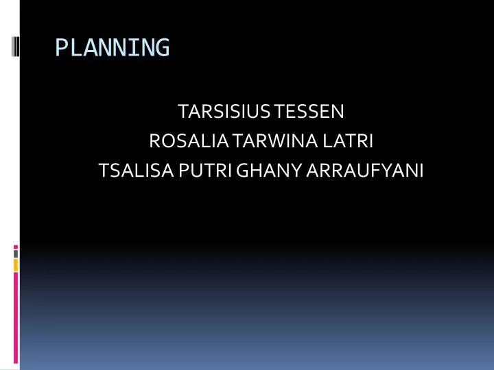 planning