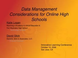 data management considerations for online high schools