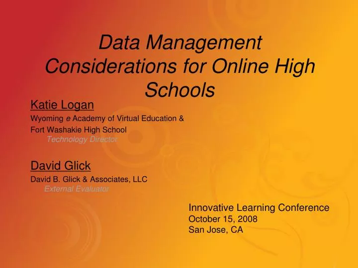 data management considerations for online high schools