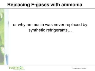 Replacing F-gases with ammonia