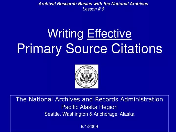 writing effective primary source citations