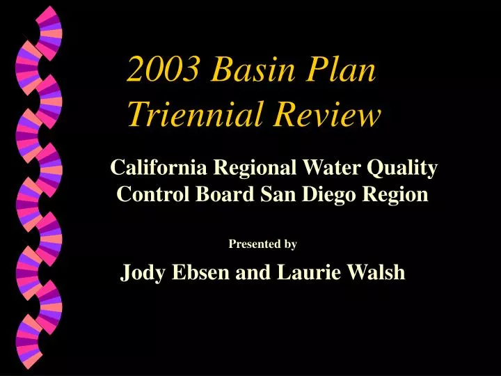 2003 basin plan triennial review