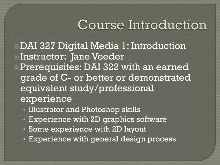 course introduction