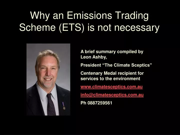 why an emissions trading scheme ets is not necessary