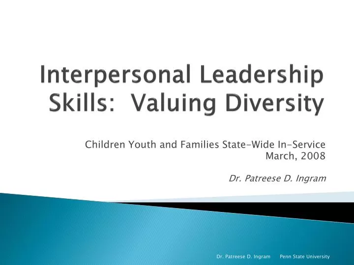 interpersonal leadership skills valuing diversity