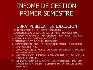 infome de gestion primer semestre