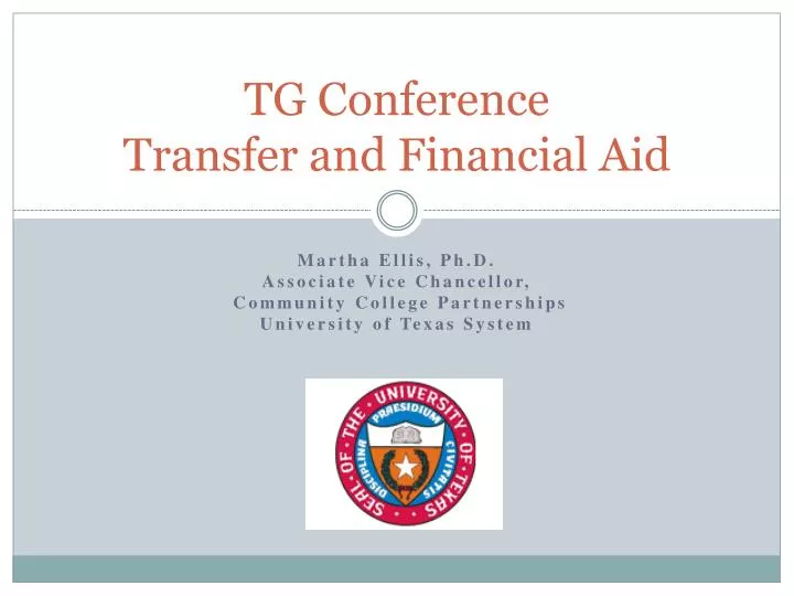 tg conference transfer and financial aid