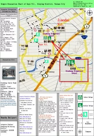 Simple Evacuation Chart of Guye Vil., Sinying District, Tainan City