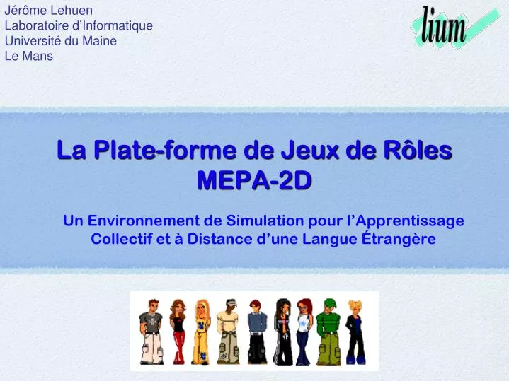 la plate forme de jeux de r les mepa 2d