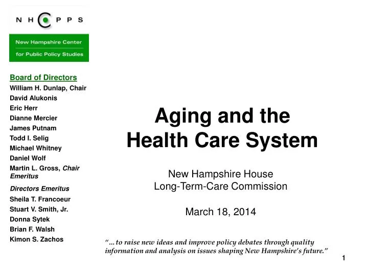 aging and the health care system