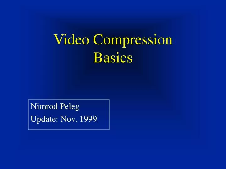 video compression basics
