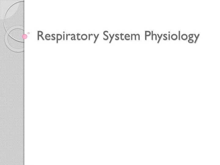 respiratory system physiology
