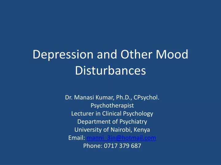 depression and other mood disturbances